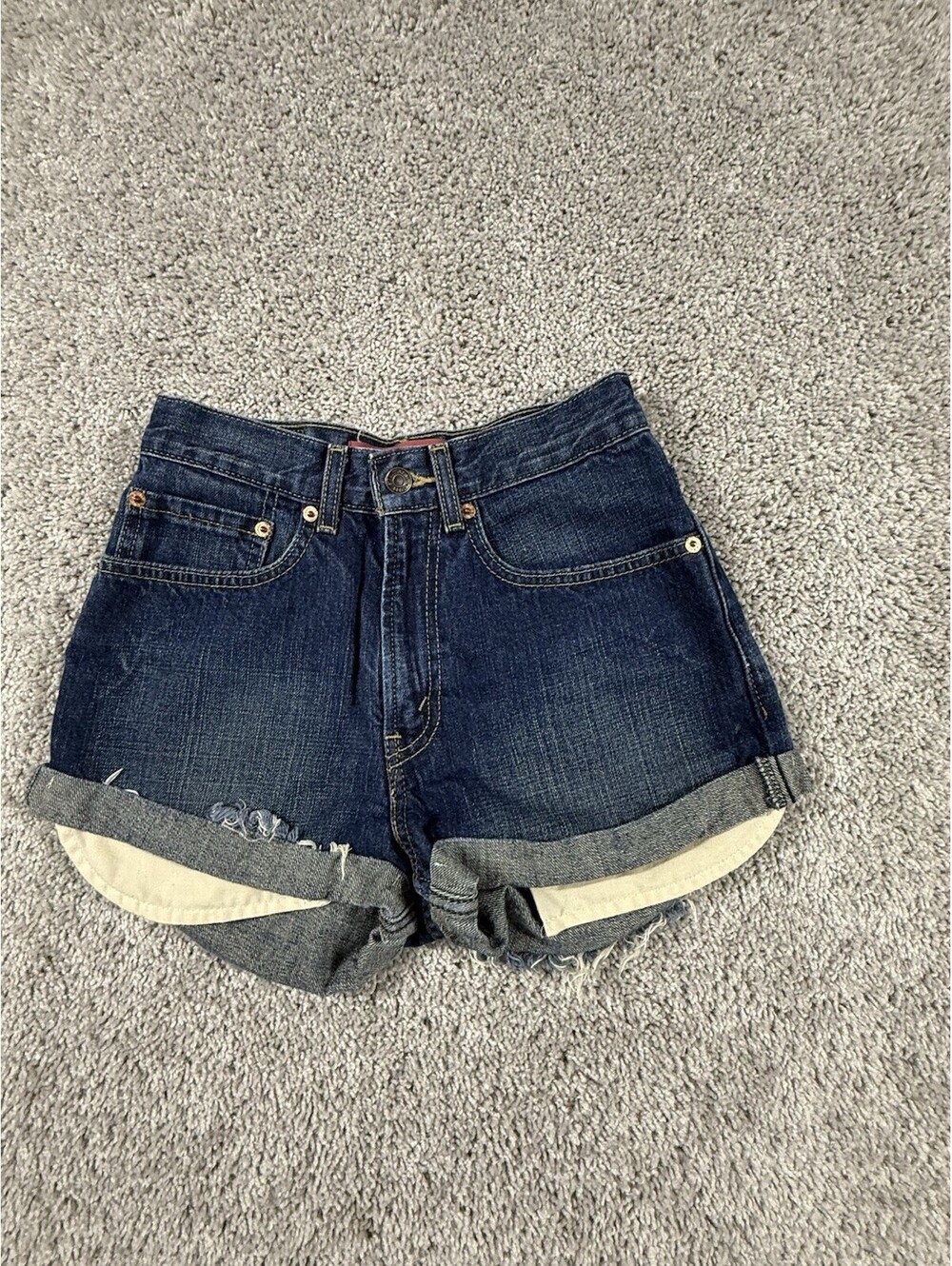 Levi’s Girls Jean Shorts Size 16 Waist 26 2 Inch Inseam Dark Wash